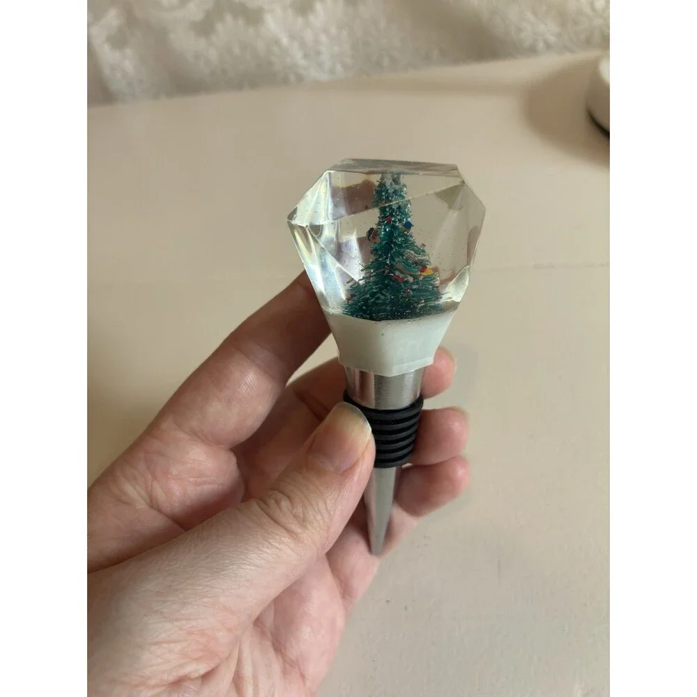 Christmas Tree Wine Bottle Stopper Holiday Gift Christmas Party Diamond Gem Xmas